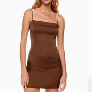 Sunday Best Satin Slip Dress in Deep Rust